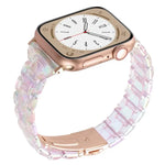 Bracelet de montre en résine à trois perles et motif losange, taille fine, pour Apple Watch 46 mm / 49 mm / 45 mm / 44 mm et 42 mm / 41 mm / 40 mm / 38 mm.