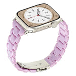 Bracelet de montre en résine à trois perles et motif losange, taille fine, pour Apple Watch 46 mm / 49 mm / 45 mm / 44 mm et 42 mm / 41 mm / 40 mm / 38 mm.