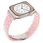 Bracelet de montre en résine à trois perles et motif losange, taille fine, pour Apple Watch 46 mm / 49 mm / 45 mm / 44 mm et 42 mm / 41 mm / 40 mm / 38 mm.