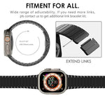 Bracelet de montre en alliage de titane à une perle avec fermoir papillon, pour Apple Watch 46 mm / 49 mm / 45 mm / 44 mm