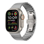 Bracelet de montre en alliage de titane à une perle avec fermoir papillon, pour Apple Watch 46 mm / 49 mm / 45 mm / 44 mm