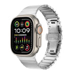 Bracelet de montre en alliage de titane à une perle avec fermoir papillon, pour Apple Watch 46 mm / 49 mm / 45 mm / 44 mm
