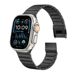 Bracelet de montre en titane pur avec boucle Norman en bambou, pour Apple Watch 46 mm / 49 mm / 45 mm / 44 mm