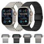 Bracelet de montre en titane pur avec boucle Norman en bambou, pour Apple Watch 46 mm / 49 mm / 45 mm / 44 mm
