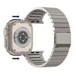 Bracelet de montre en titane pur avec boucle Norman en bambou, pour Apple Watch 46 mm / 49 mm / 45 mm / 44 mm