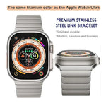 Bracelet de montre en titane pur avec boucle Norman en bambou, pour Apple Watch 46 mm / 49 mm / 45 mm / 44 mm