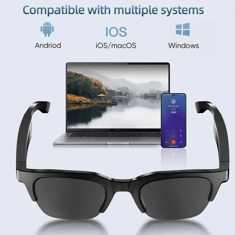 Lunettes audio Bluetooth intelligentes E60 avec réduction de bruit ENC, E60 (noir), E60 (transparent)