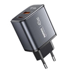 Chargeur rapide à affichage numérique REMAX U2-AC 45W USB et Type-C GaN, prise EU, prise UK