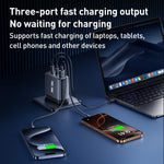 Chargeur rapide à affichage numérique REMAX U2-AC 100W USB et double Type-C GaN, prise EU