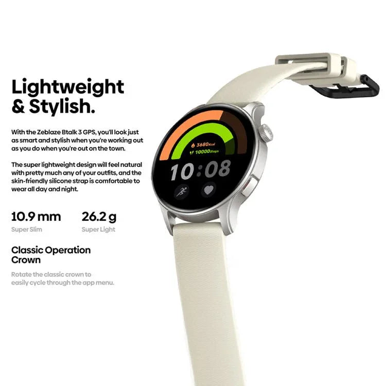 Montre connectée Zeblaze Btalk 3 GPS avec écran HD AMOLED de 1,43 pouce, compatible avec les appels Bluetooth.