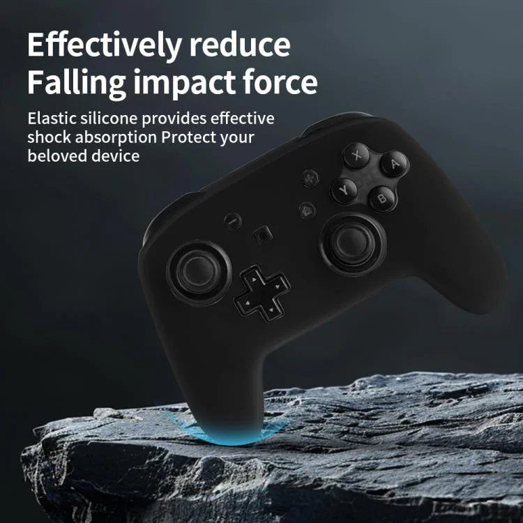 Poignée de jeu avec housse de protection en silicone couleur unie pour Nintendo Switch Pro
