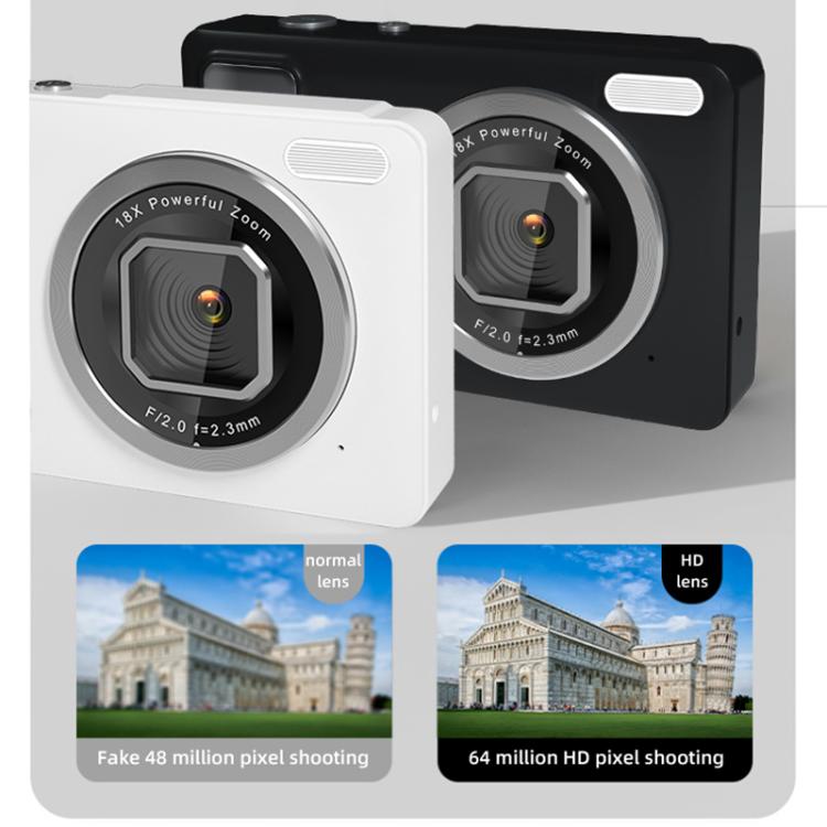 Caméra DC15 2,4 pouces zoom numérique 18X vidéo HD 4K prise de vue 64MP