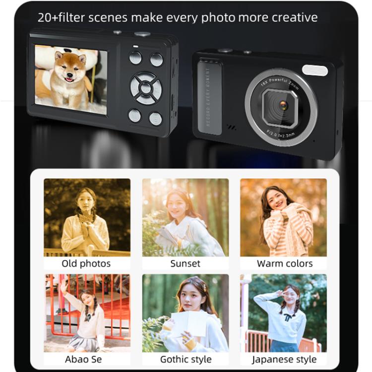 Caméra DC15 2,4 pouces zoom numérique 18X vidéo HD 4K prise de vue 64MP