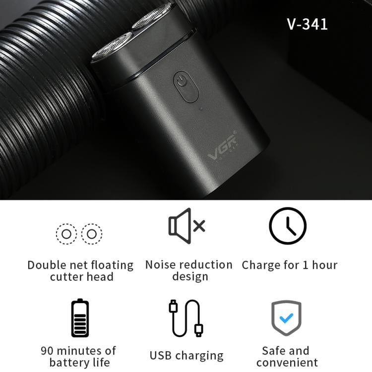 Rasoir électrique portable VGR V-341 à 2 têtes rotatives, V-341