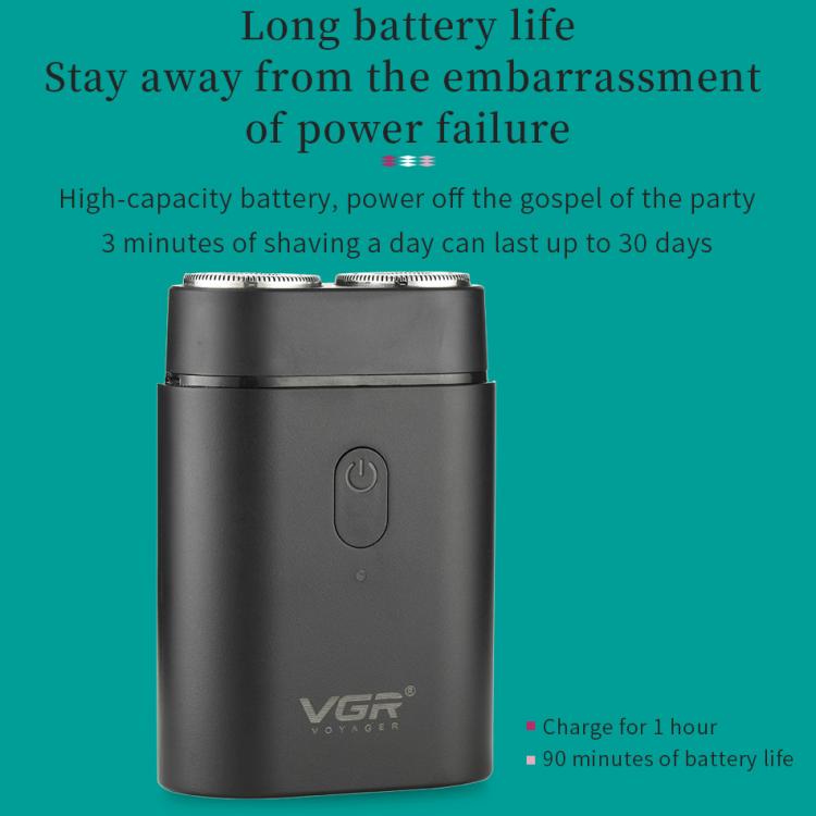 Rasoir électrique portable VGR V-341 à 2 têtes rotatives, V-341