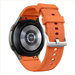 Bracelet de montre en silicone et cuir avec boucle ardillon argentée, pour Samsung Galaxy Watch 7 / 6 / 5 / 4