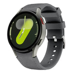 Bracelet de montre en silicone et cuir avec boucle ardillon argentée, pour Samsung Galaxy Watch 7 / 6 / 5 / 4
