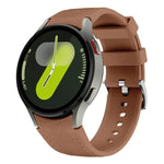 Bracelet de montre en silicone et cuir avec boucle ardillon argentée, pour Samsung Galaxy Watch 7 / 6 / 5 / 4