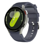 Bracelet de montre en silicone et cuir avec boucle ardillon argentée, pour Samsung Galaxy Watch 7 / 6 / 5 / 4