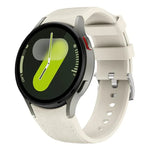 Bracelet de montre en silicone et cuir avec boucle ardillon argentée, pour Samsung Galaxy Watch 7 / 6 / 5 / 4