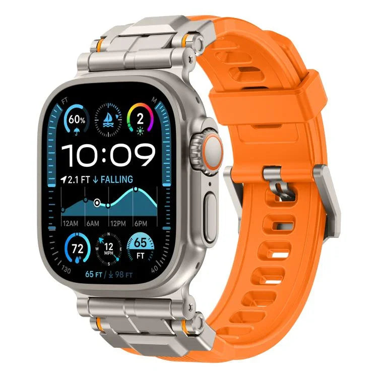 Alloy Connector Silicone Watch Strap, For Apple Watch 46mm / 49mm / 45mm / 44mm