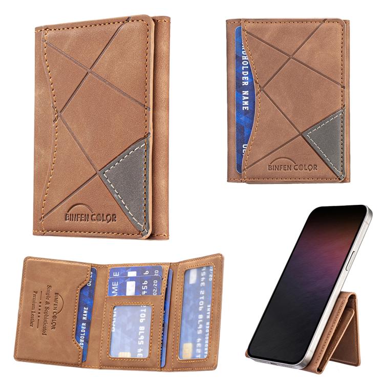 Étui portefeuille magnétique horizontal en cuir prismatique pour cartes
