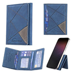 Étui portefeuille magnétique horizontal en cuir prismatique pour cartes