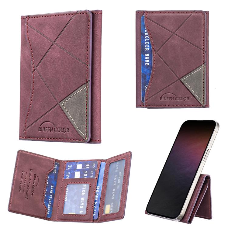 Étui portefeuille magnétique horizontal en cuir prismatique pour cartes