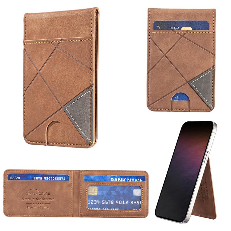 Étui portefeuille à cartes magnétique vertical en cuir prismatique