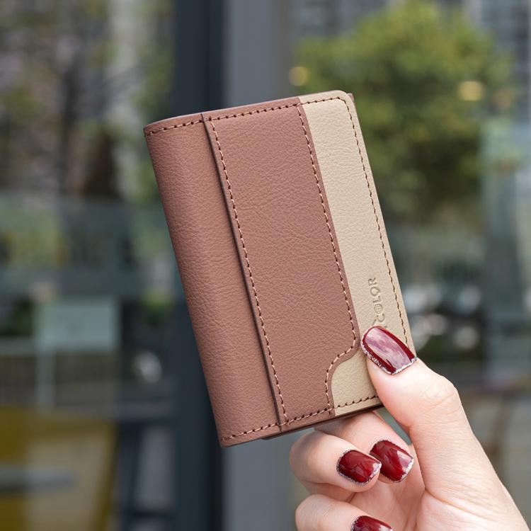 Étui portefeuille magnétique horizontal en cuir, assorti aux couleurs