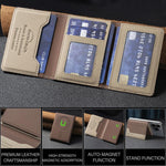 Étui portefeuille magnétique horizontal en cuir, assorti aux couleurs