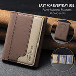 Étui portefeuille magnétique horizontal en cuir, assorti aux couleurs