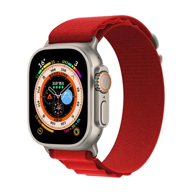 Bracelet de montre Kalebol Aline en nylon à boucle, compatible avec les Apple Watch 46 mm / 49 mm / 45 mm / 44 mm et 42 mm / 41 mm / 40 mm / 38 mm.