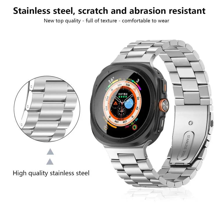 Bracelet de montre Kalebol en acier à trois maillons, pour Samsung Galaxy Watch Ultra 47mm / Ultra 2025