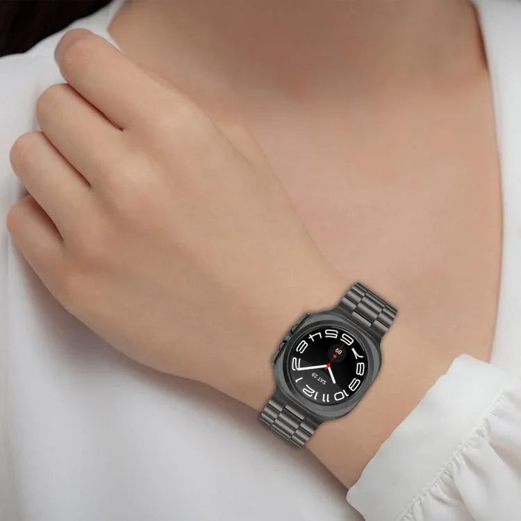 Bracelet de montre Kalebol en acier à trois maillons, pour Samsung Galaxy Watch Ultra 47mm / Ultra 2025