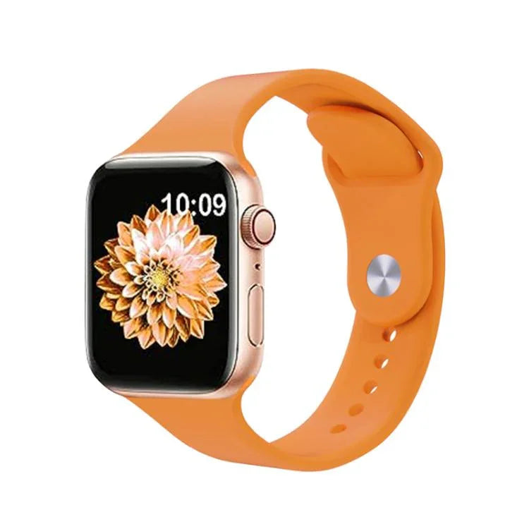 Bracelet de montre en silicone Kalebol à boucle inversée, compatible avec les Apple Watch 46 mm / 49 mm / 45 mm / 44 mm et 42 mm / 41 mm / 40 mm / 38 mm.