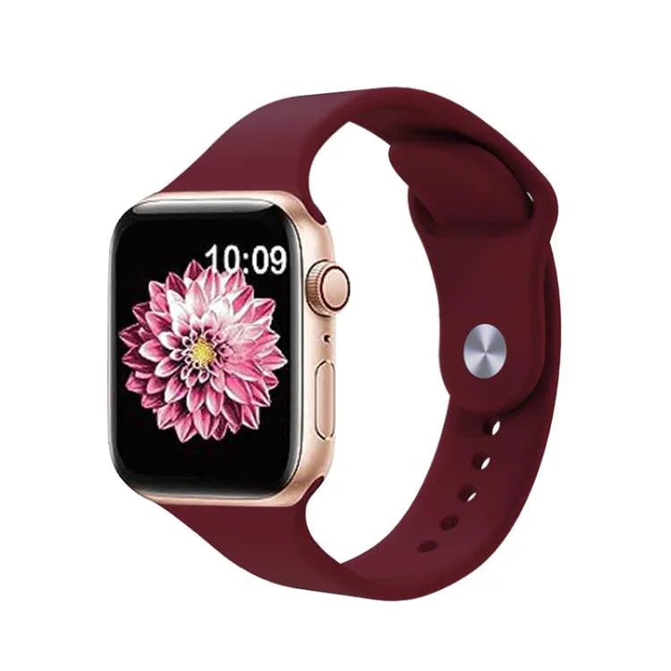 Bracelet de montre en silicone Kalebol à boucle inversée, compatible avec les Apple Watch 46 mm / 49 mm / 45 mm / 44 mm et 42 mm / 41 mm / 40 mm / 38 mm.