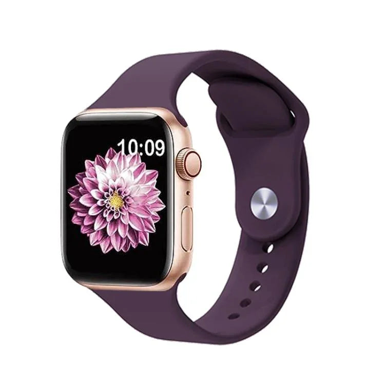 Bracelet de montre en silicone Kalebol à boucle inversée, compatible avec les Apple Watch 46 mm / 49 mm / 45 mm / 44 mm et 42 mm / 41 mm / 40 mm / 38 mm.