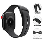 Bracelet de montre en silicone Kalebol à boucle inversée, compatible avec les Apple Watch 46 mm / 49 mm / 45 mm / 44 mm et 42 mm / 41 mm / 40 mm / 38 mm.