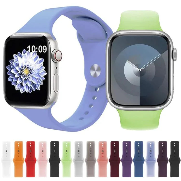 Bracelet de montre en silicone Kalebol à boucle inversée, compatible avec les Apple Watch 46 mm / 49 mm / 45 mm / 44 mm et 42 mm / 41 mm / 40 mm / 38 mm.