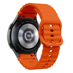 Kalebol Wave Stitching Silicone Watch Band in orange for Samsung Galaxy Watch 7 6 5 4, perfect galaxy watch silicone band.