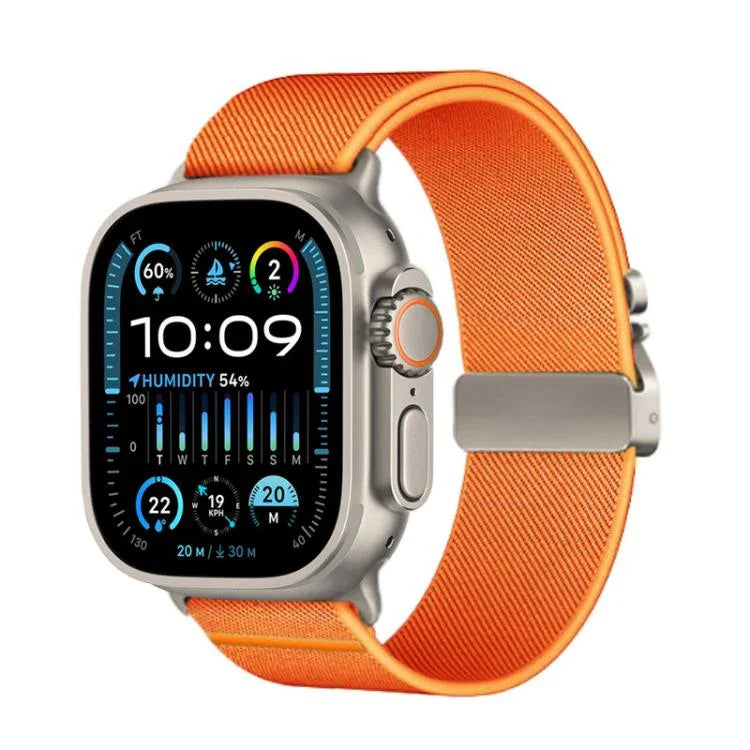 Bracelet de montre élastique en nylon avec boucle parachute Kalebol, compatible avec Apple Watch 46 mm / 49 mm / 45 mm / 44 mm et Apple Watch 42 mm / 41 mm / 40 mm / 38 mm.