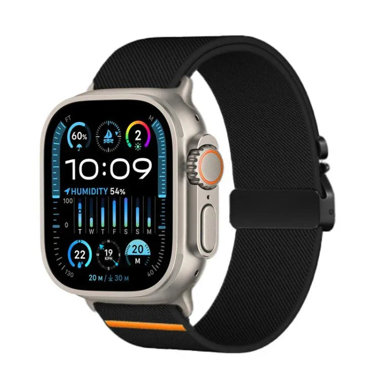 Bracelet de montre élastique en nylon avec boucle parachute Kalebol, compatible avec Apple Watch 46 mm / 49 mm / 45 mm / 44 mm et Apple Watch 42 mm / 41 mm / 40 mm / 38 mm.