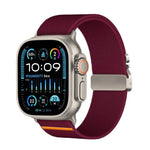 Bracelet de montre élastique en nylon avec boucle parachute Kalebol, compatible avec Apple Watch 46 mm / 49 mm / 45 mm / 44 mm et Apple Watch 42 mm / 41 mm / 40 mm / 38 mm.