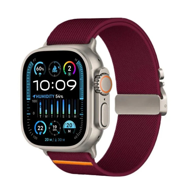 Bracelet de montre élastique en nylon avec boucle parachute Kalebol, compatible avec Apple Watch 46 mm / 49 mm / 45 mm / 44 mm et Apple Watch 42 mm / 41 mm / 40 mm / 38 mm.