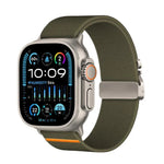 Bracelet de montre élastique en nylon avec boucle parachute Kalebol, compatible avec Apple Watch 46 mm / 49 mm / 45 mm / 44 mm et Apple Watch 42 mm / 41 mm / 40 mm / 38 mm.