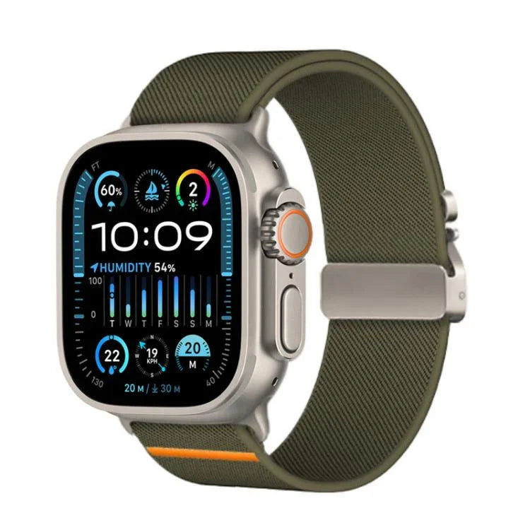 Bracelet de montre élastique en nylon avec boucle parachute Kalebol, compatible avec Apple Watch 46 mm / 49 mm / 45 mm / 44 mm et Apple Watch 42 mm / 41 mm / 40 mm / 38 mm.