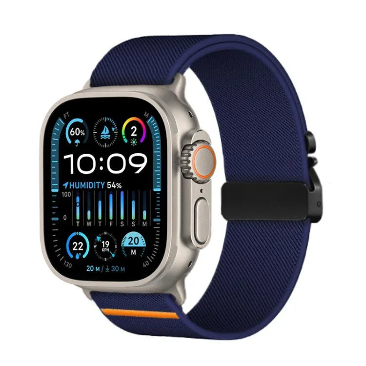 Bracelet de montre élastique en nylon avec boucle parachute Kalebol, compatible avec Apple Watch 46 mm / 49 mm / 45 mm / 44 mm et Apple Watch 42 mm / 41 mm / 40 mm / 38 mm.