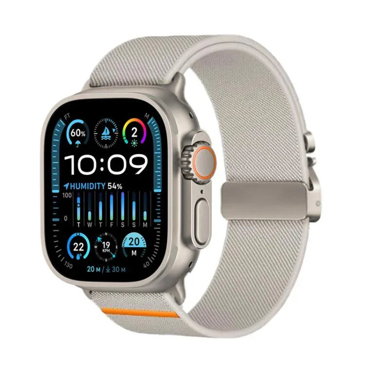 Bracelet de montre élastique en nylon avec boucle parachute Kalebol, compatible avec Apple Watch 46 mm / 49 mm / 45 mm / 44 mm et Apple Watch 42 mm / 41 mm / 40 mm / 38 mm.