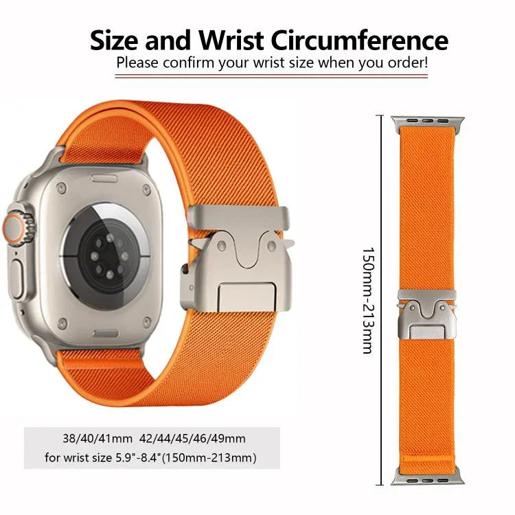 Bracelet de montre élastique en nylon avec boucle parachute Kalebol, compatible avec Apple Watch 46 mm / 49 mm / 45 mm / 44 mm et Apple Watch 42 mm / 41 mm / 40 mm / 38 mm.